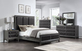 End Wire-Brushed Gray Queen Bed - Ornate Home