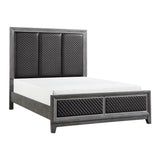 End Wire-Brushed Gray Queen Bed - Ornate Home