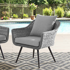 Endeavor Gray Outdoor Patio Wicker Rattan Armchair - Ornate Home