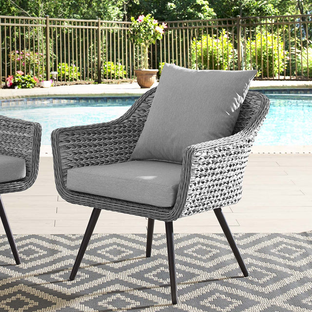 Endeavor Gray Outdoor Patio Wicker Rattan Armchair - Ornate Home