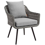 Endeavor Gray Outdoor Patio Wicker Rattan Armchair - Ornate Home