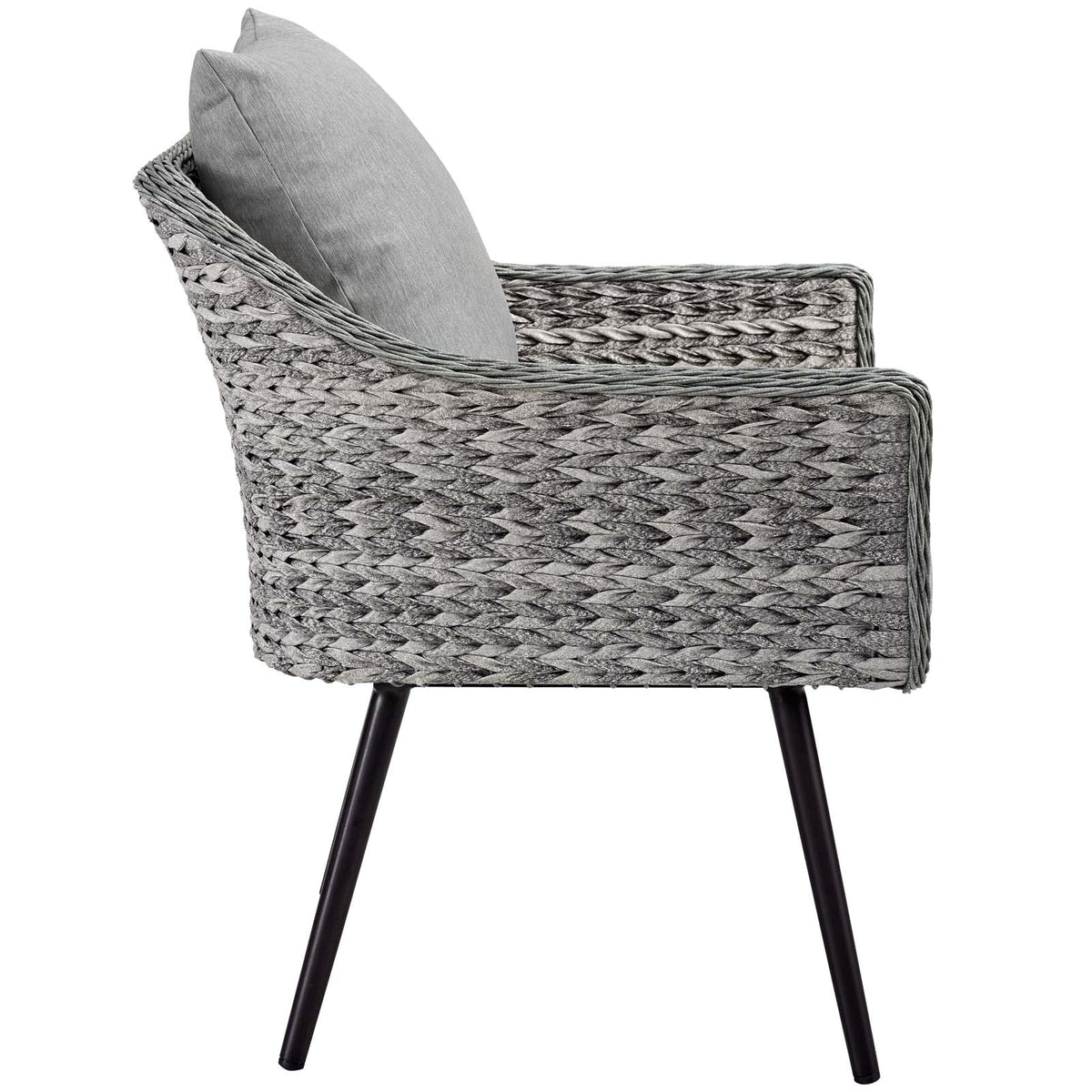 Endeavor Gray Outdoor Patio Wicker Rattan Armchair - Ornate Home