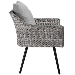 Endeavor Gray Outdoor Patio Wicker Rattan Armchair (Set of 2) - Ornate Home