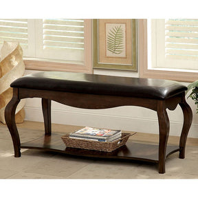 Enderby Tobacco Oak Bench - Ornate Home