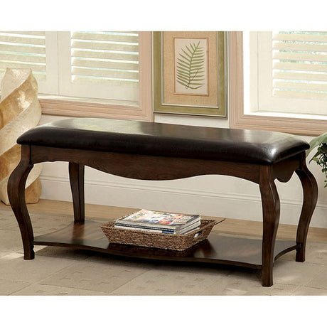 Enderby Tobacco Oak Bench - Ornate Home