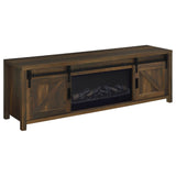 Enfield Dark Pine 71-inch TV Stand Fireplace Media Console - Ornate Home