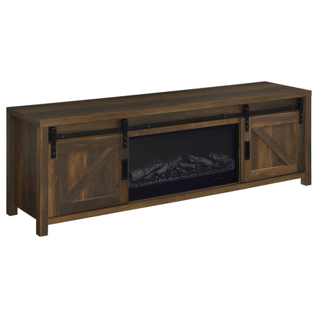 Enfield Dark Pine 71-inch TV Stand Fireplace Media Console - Ornate Home
