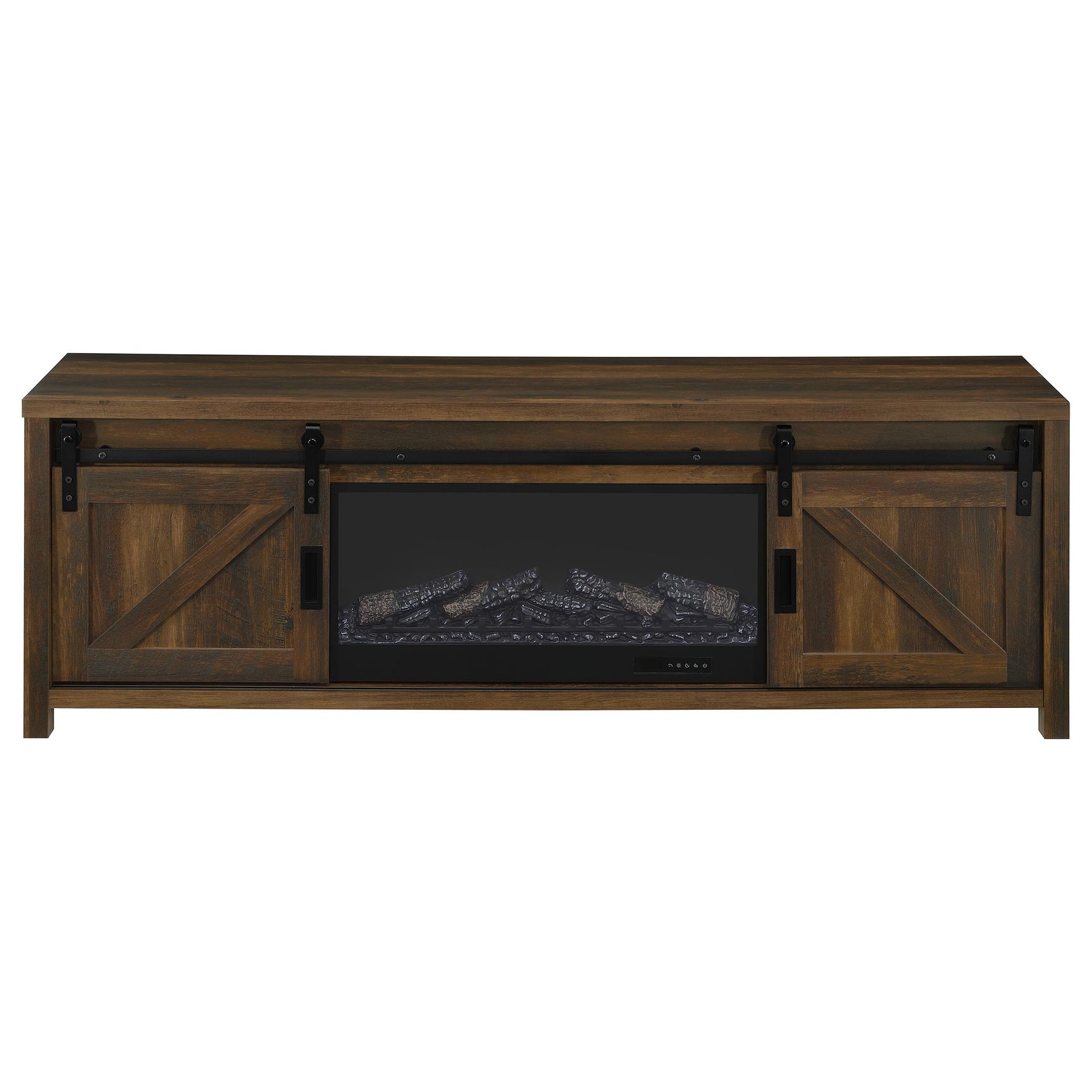 Enfield Dark Pine 71-inch TV Stand Fireplace Media Console - Ornate Home
