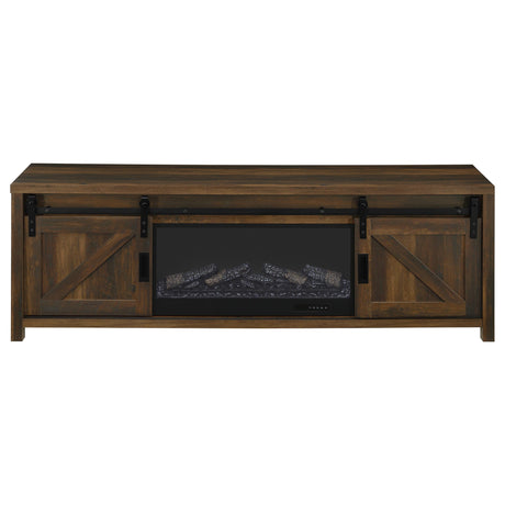 Enfield Dark Pine 71-inch TV Stand Fireplace Media Console - Ornate Home
