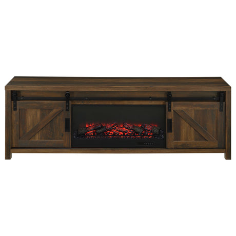 Enfield Dark Pine 71-inch TV Stand Fireplace Media Console - Ornate Home