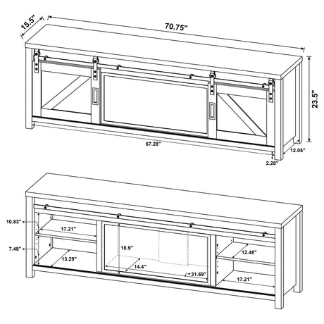 Enfield Dark Pine 71-inch TV Stand Fireplace Media Console - Ornate Home