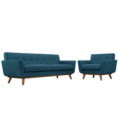 Engage Azure Armchair and Sofa (Set of 2) - Ornate Home