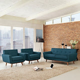 Engage Azure Armchairs and Loveseat (Set of 3) - Ornate Home