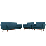 Engage Azure Armchairs and Loveseat (Set of 3) - Ornate Home