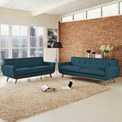 Engage Azure Loveseat and Sofa (Set of 2) - Ornate Home