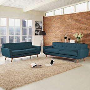 Engage Azure Loveseat and Sofa (Set of 2) - Ornate Home