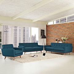 Engage Azure Sofa Loveseat and Armchair (Set of 3) - Ornate Home