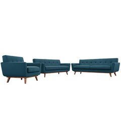 Engage Azure Sofa Loveseat and Armchair (Set of 3) - Ornate Home
