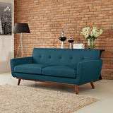 Engage Azure Upholstered Fabric Loveseat - Ornate Home