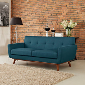 Engage Azure Upholstered Fabric Loveseat - Ornate Home