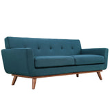 Engage Azure Upholstered Fabric Loveseat - Ornate Home