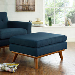 Engage Azure Upholstered Fabric Ottoman - Ornate Home