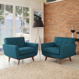 Engage Azure Wood Armchair (Set of 2) - Ornate Home