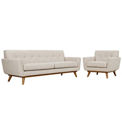 Engage Beige Armchair and Sofa (Set of 2) - Ornate Home
