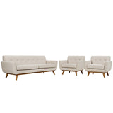 Engage Beige Armchairs and Sofa (Set of 3) - Ornate Home