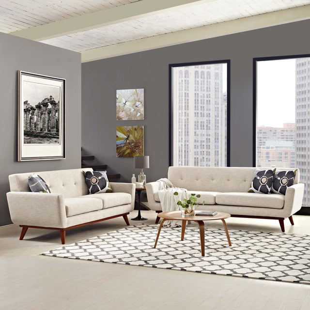 Engage Beige Loveseat and Sofa (Set of 2) - Ornate Home