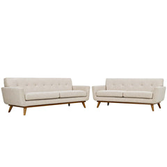 Engage Beige Loveseat and Sofa (Set of 2) - Ornate Home