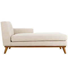 Engage Beige Right-Facing Upholstered Fabric Chaise - Ornate Home