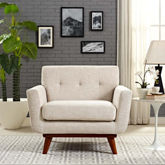 Engage Beige Upholstered Fabric Armchair - Ornate Home
