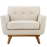 Engage Beige Upholstered Fabric Armchair - Ornate Home