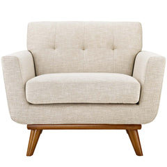 Engage Beige Upholstered Fabric Armchair - Ornate Home