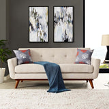 Engage Beige Upholstered Fabric Loveseat - Ornate Home