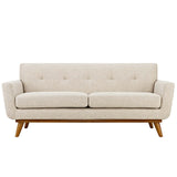 Engage Beige Upholstered Fabric Loveseat - Ornate Home