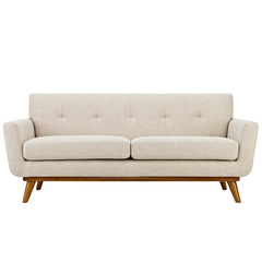 Engage Beige Upholstered Fabric Loveseat - Ornate Home