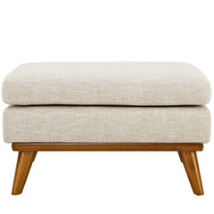 Engage Beige Upholstered Fabric Ottoman - Ornate Home