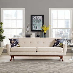 Engage Beige Upholstered Fabric Sofa - Ornate Home