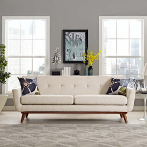 Engage Beige Upholstered Fabric Sofa - Ornate Home
