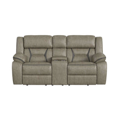 Engage Corral Grey Motion Loveseat with Console - Ornate Home