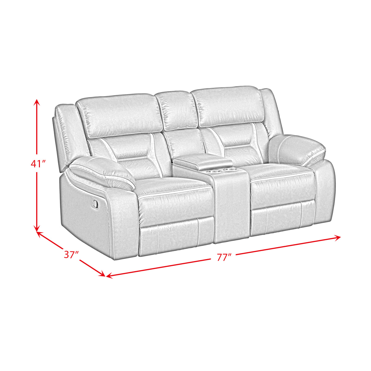 Engage Corral Grey Motion Loveseat with Console - Ornate Home