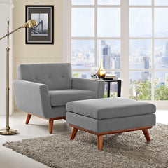 Engage Expectation Gray 2 Piece Armchair and Ottoman - Ornate Home