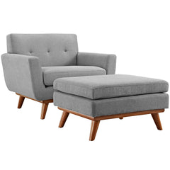 Engage Expectation Gray 2 Piece Armchair and Ottoman - Ornate Home