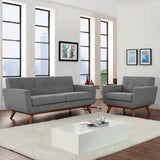 Engage Expectation Gray Armchair and Loveseat (Set of 2) - Ornate Home