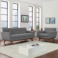 Engage Expectation Gray Armchair and Loveseat (Set of 2) - Ornate Home