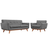 Engage Expectation Gray Armchair and Loveseat (Set of 2) - Ornate Home