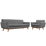 Engage Expectation Gray Armchair and Sofa (Set of 2) - Ornate Home