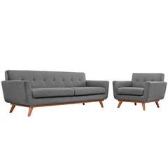 Engage Expectation Gray Armchair and Sofa (Set of 2) - Ornate Home